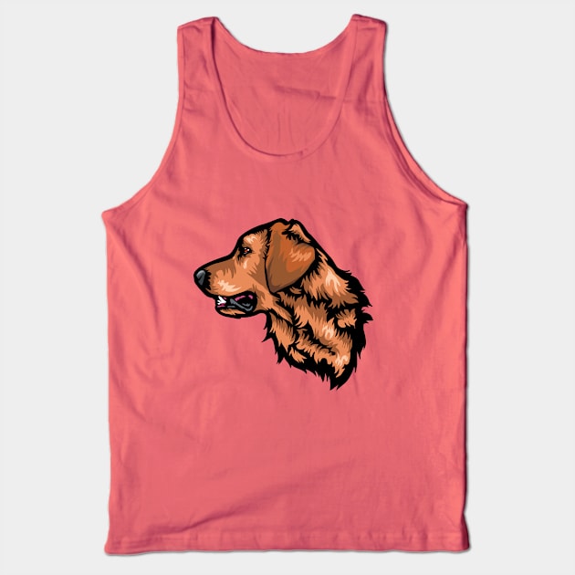 Golden Retriever Portrait Drawing Tank Top by IPRINT